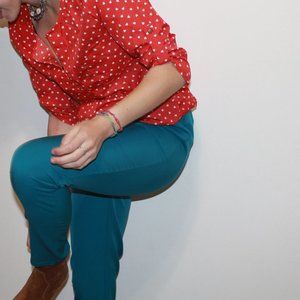 turquoise pants